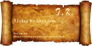 Tichy Krisztina névjegykártya